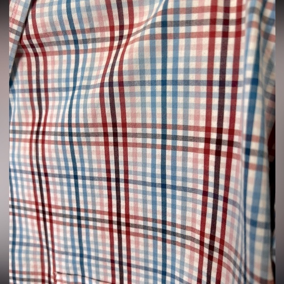 MIX&NY XXL Button-Down Plaid Stretch Shirt Red Blue White - Picture 3 of 4
